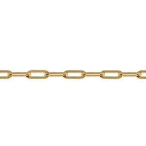 9ct Gold 2.30mm Stamped Elongated Anchor (fine paperclip) Necklace with Italian Clasp