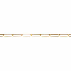 9ct Yellow Gold 3.3 mm Square wire Paperclip chain, Diamond cut on 4 sides Necklace with Italian Clasp