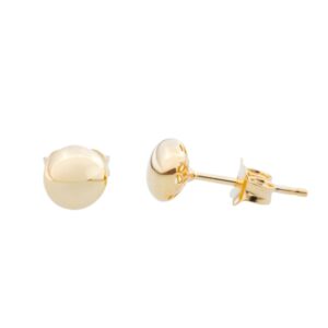 9ct Yellow Gold Button Stud Earrings