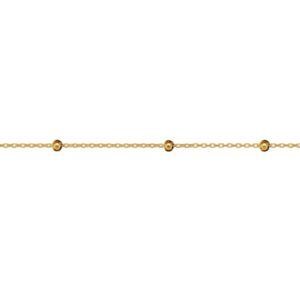 9ct Gold Stamped Rolo Chain with 2.50 mm Beads in Necklace finished with an Italian clasp