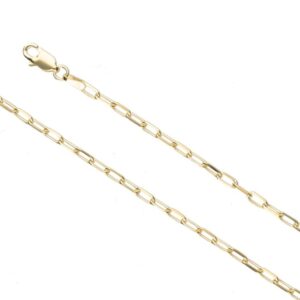 9ct Gold Solid Diamond Cut Paper Clip 45cm Chain (2.20mm)